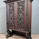 Renaissance cabinet in solid walnut entirely carved around 1850