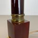 Lampe de table moderniste rouge catalina et tube en laiton, italie, années 1960