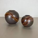 Set of 2 rare ceramic pottery "orion" vases by dümler and breiden, germany 1970s