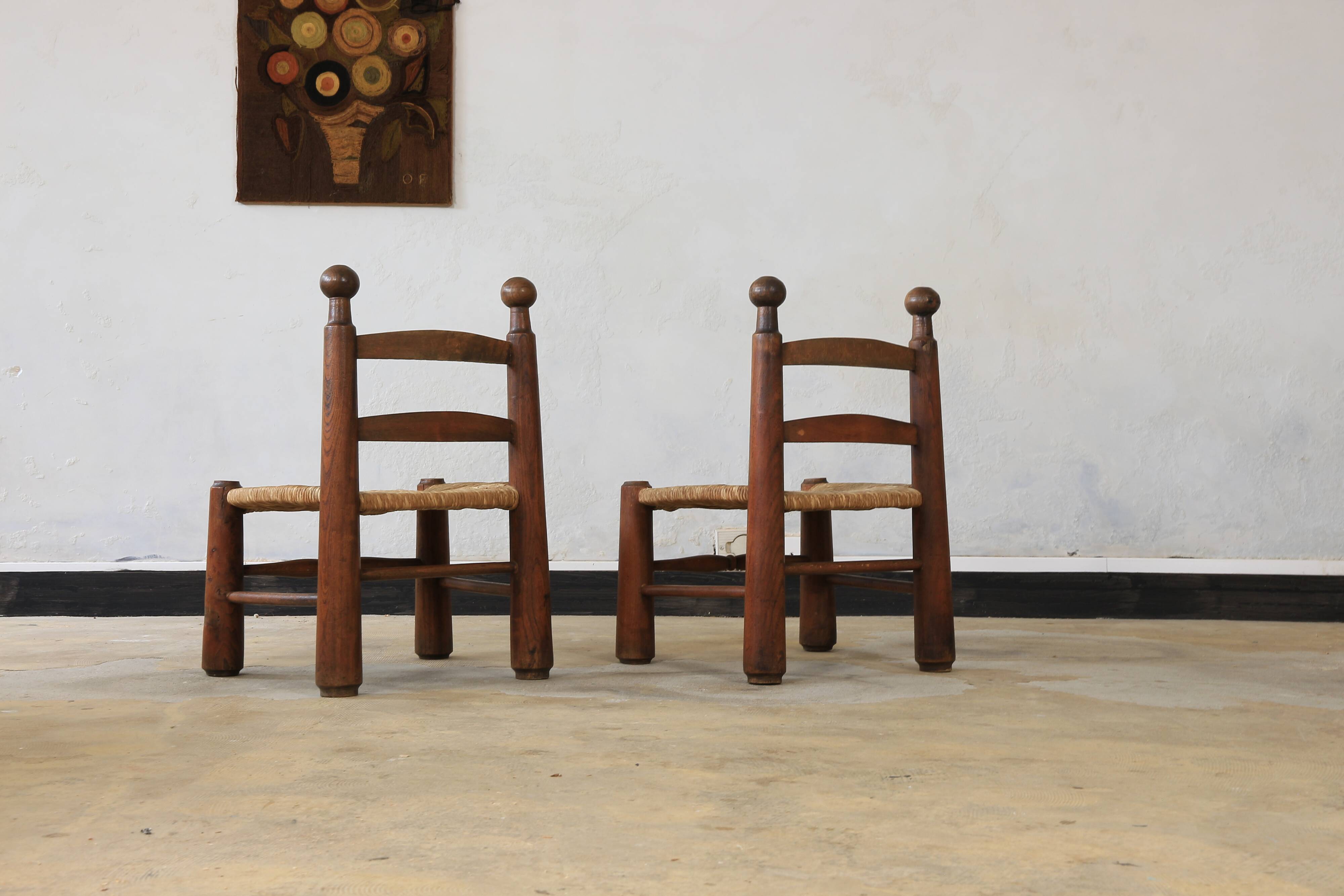 Chaise paillé  Charles Dudouyt