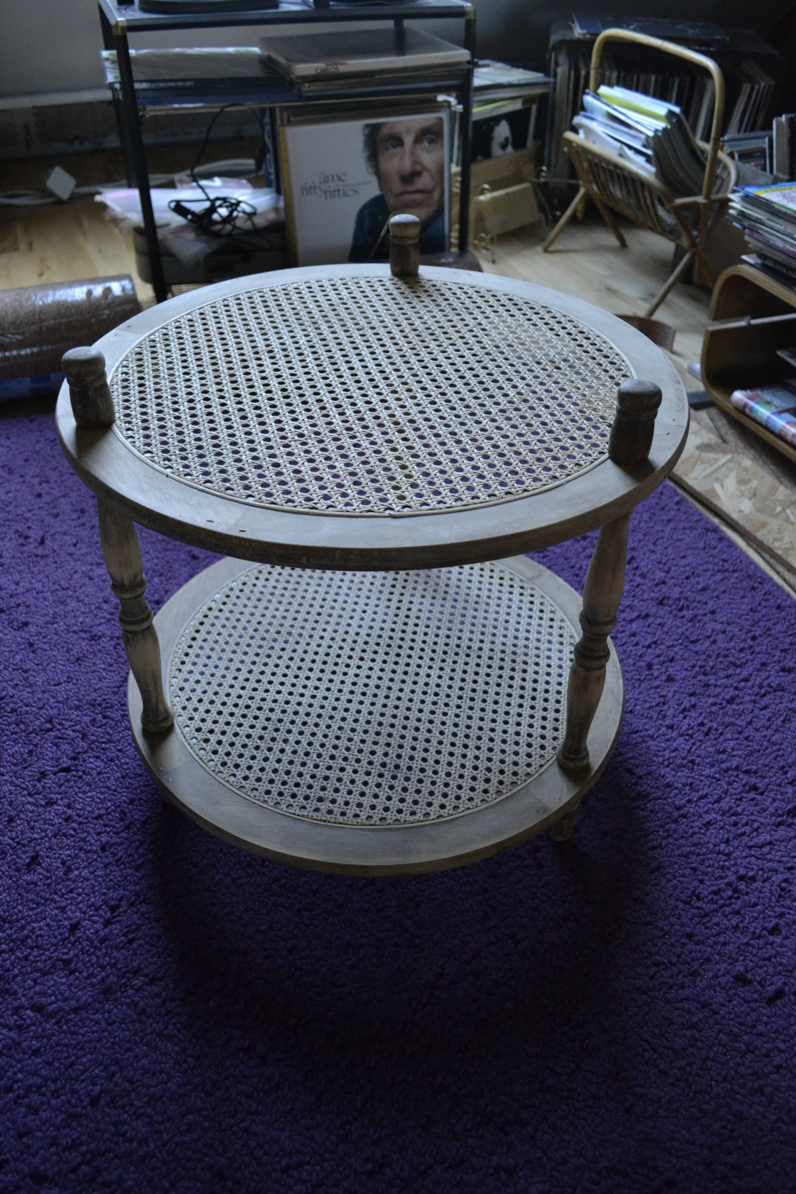 Coffee table cannage/wood