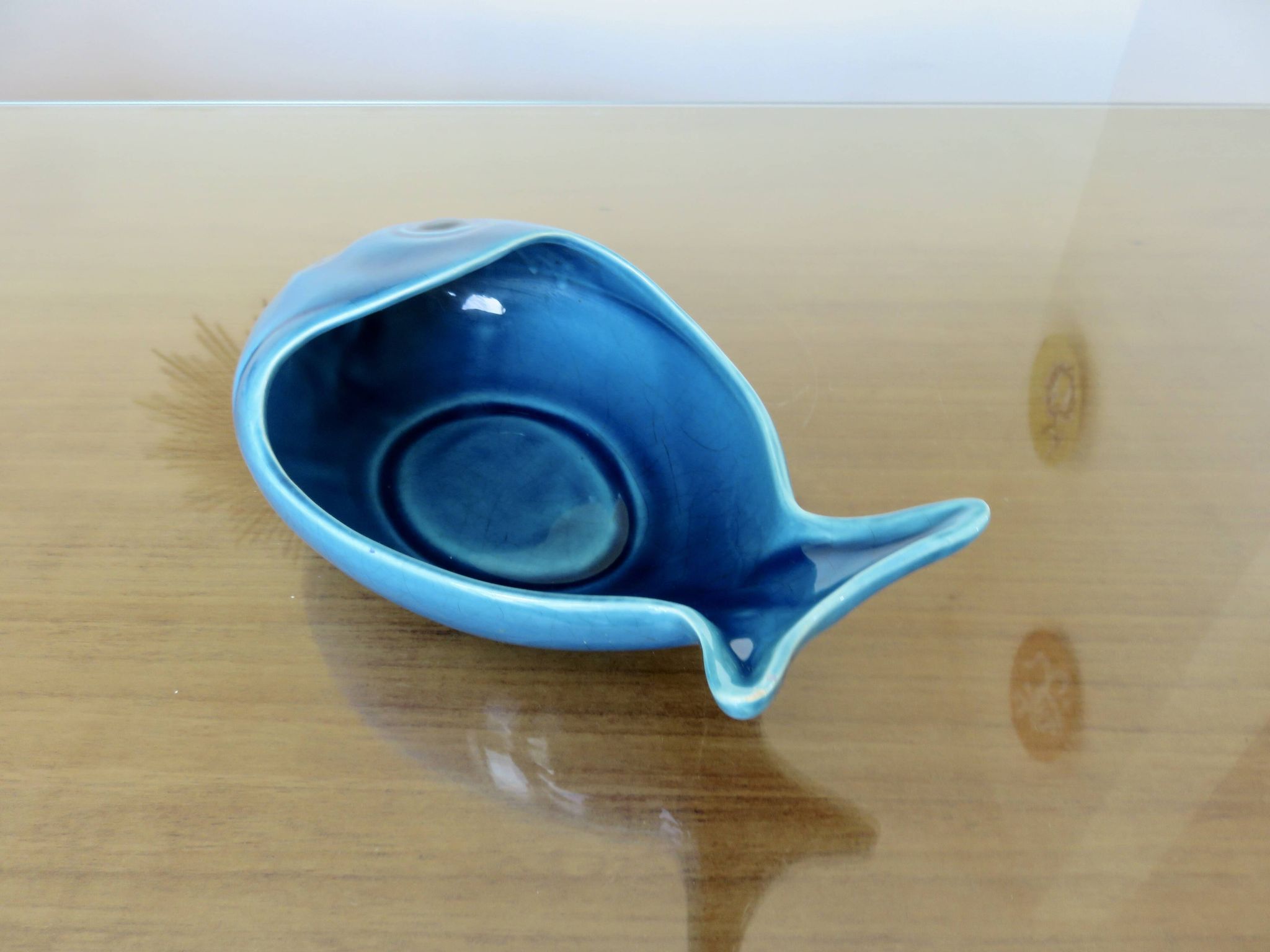 Empty pocket, blue cracked Charolles ceramic, 1960s
