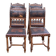 4 Henri II chairs in solid wood and leather from the 19th century.