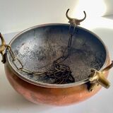 Cache-pot suspendu aux 3 buffles vintage
