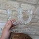 Antique molded glass candle holder for 3 taper candles