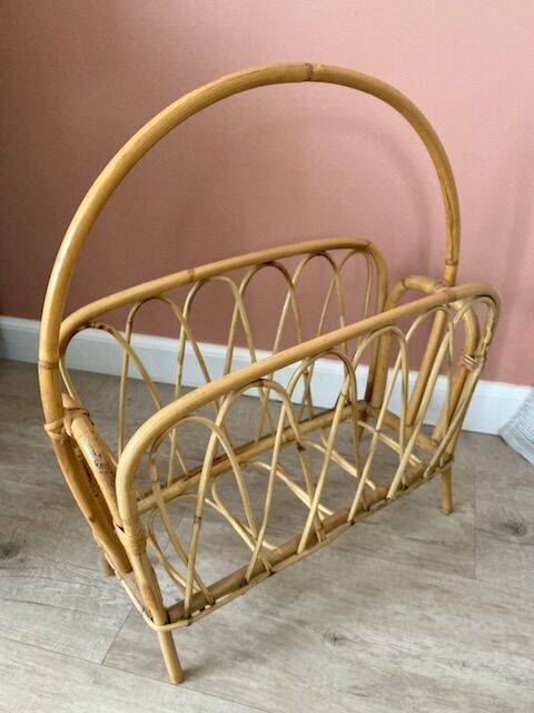 Rattan magazine holders