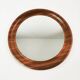 Mid Century Teak Round Wall Mirror, Denmark, 1960s