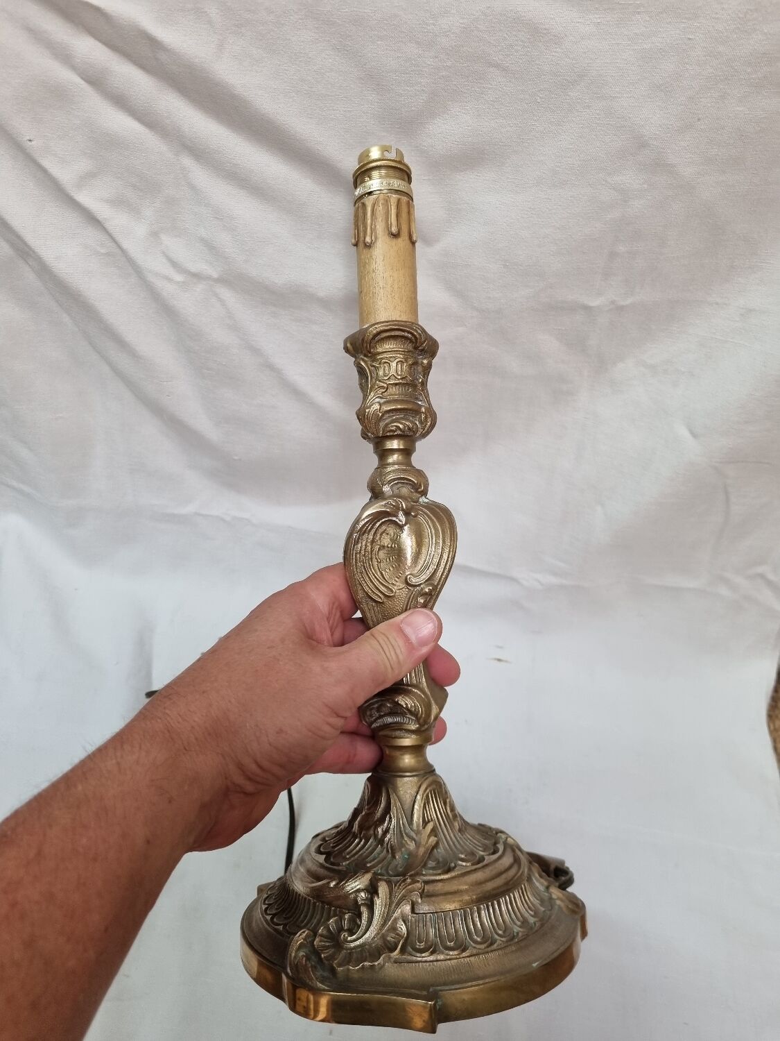 Louis XVI bronze lamp foot