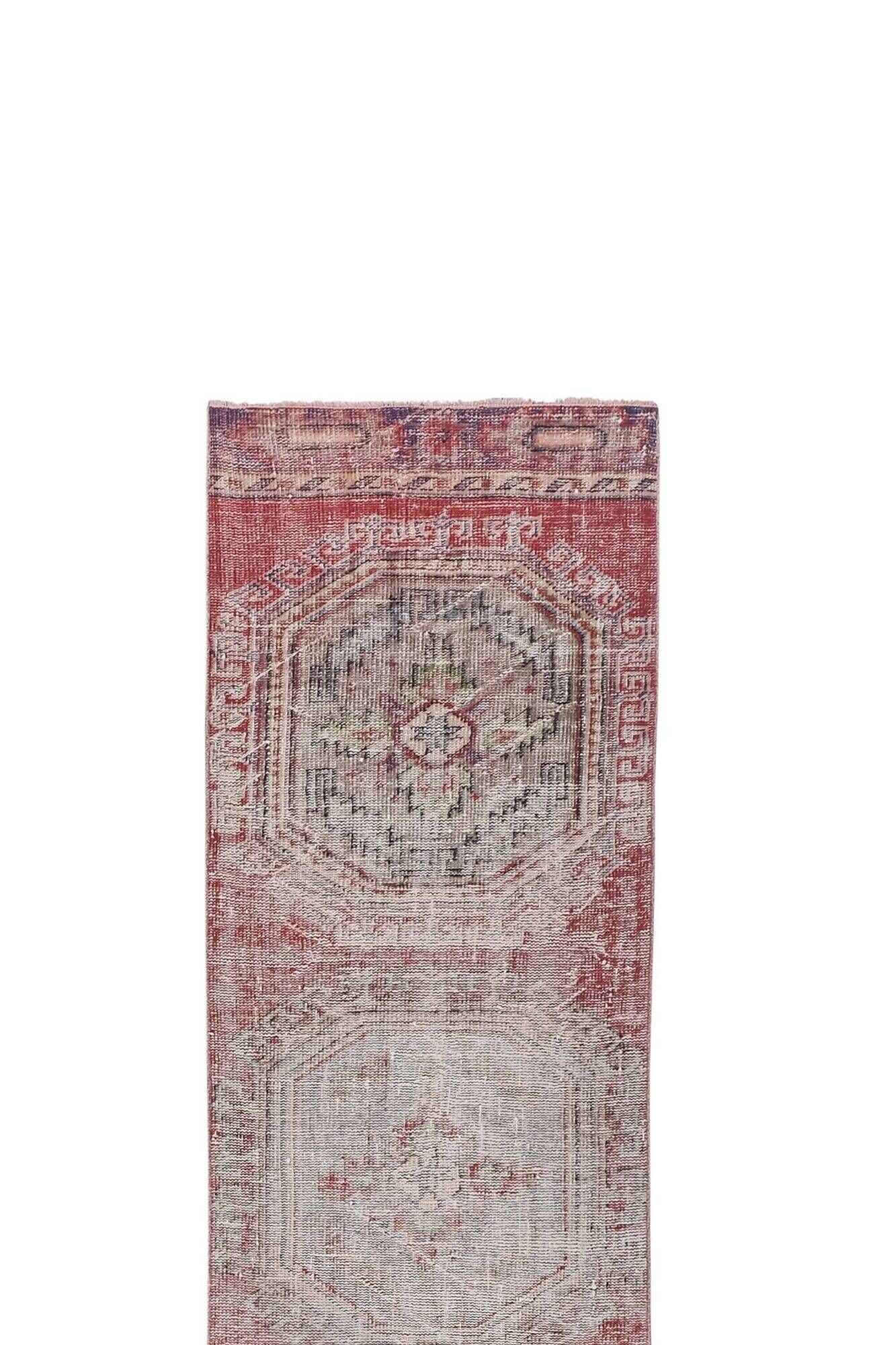 Vintage Turkish hallway rug 77x502 cm