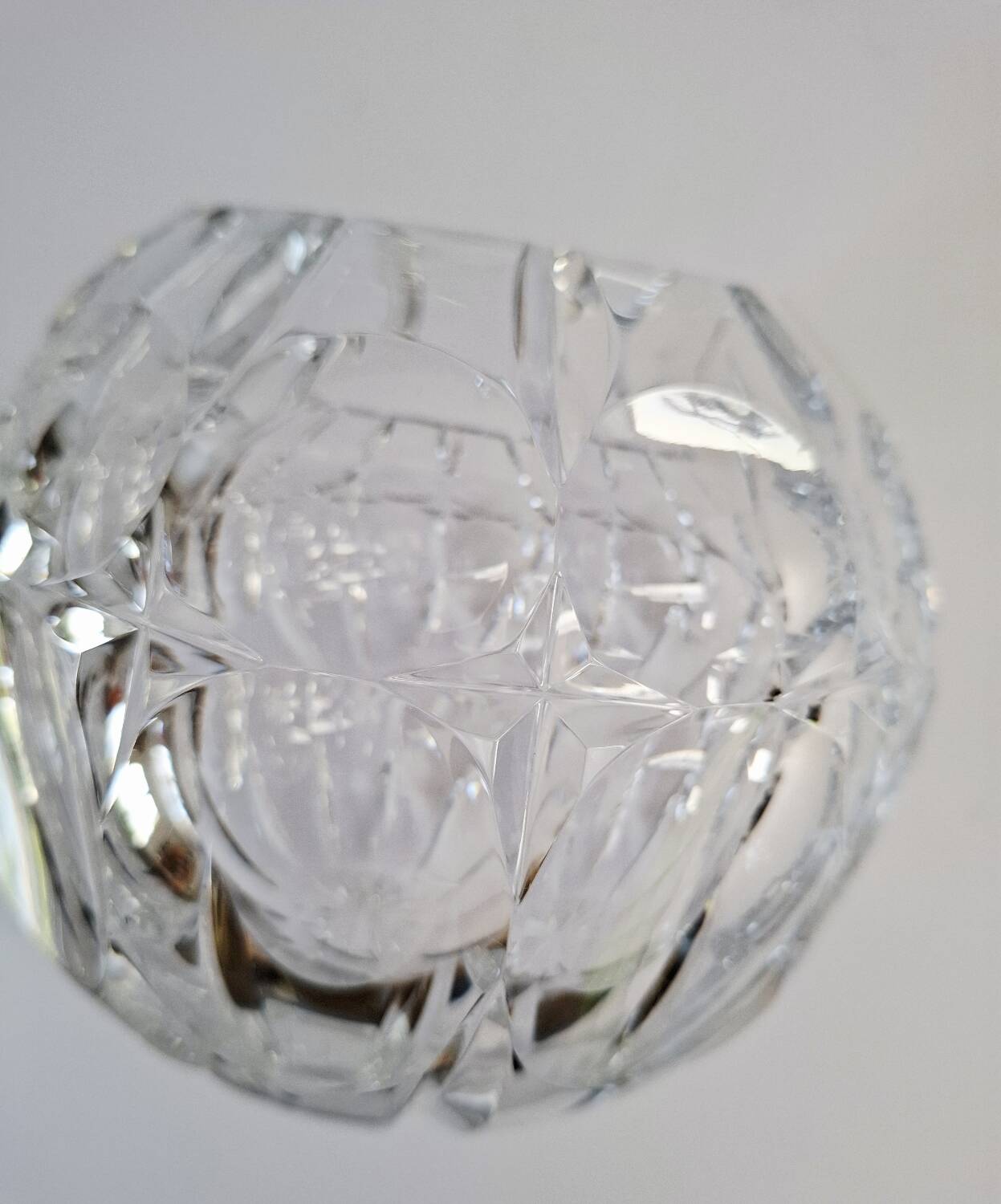 Mid-century crystal ball vase