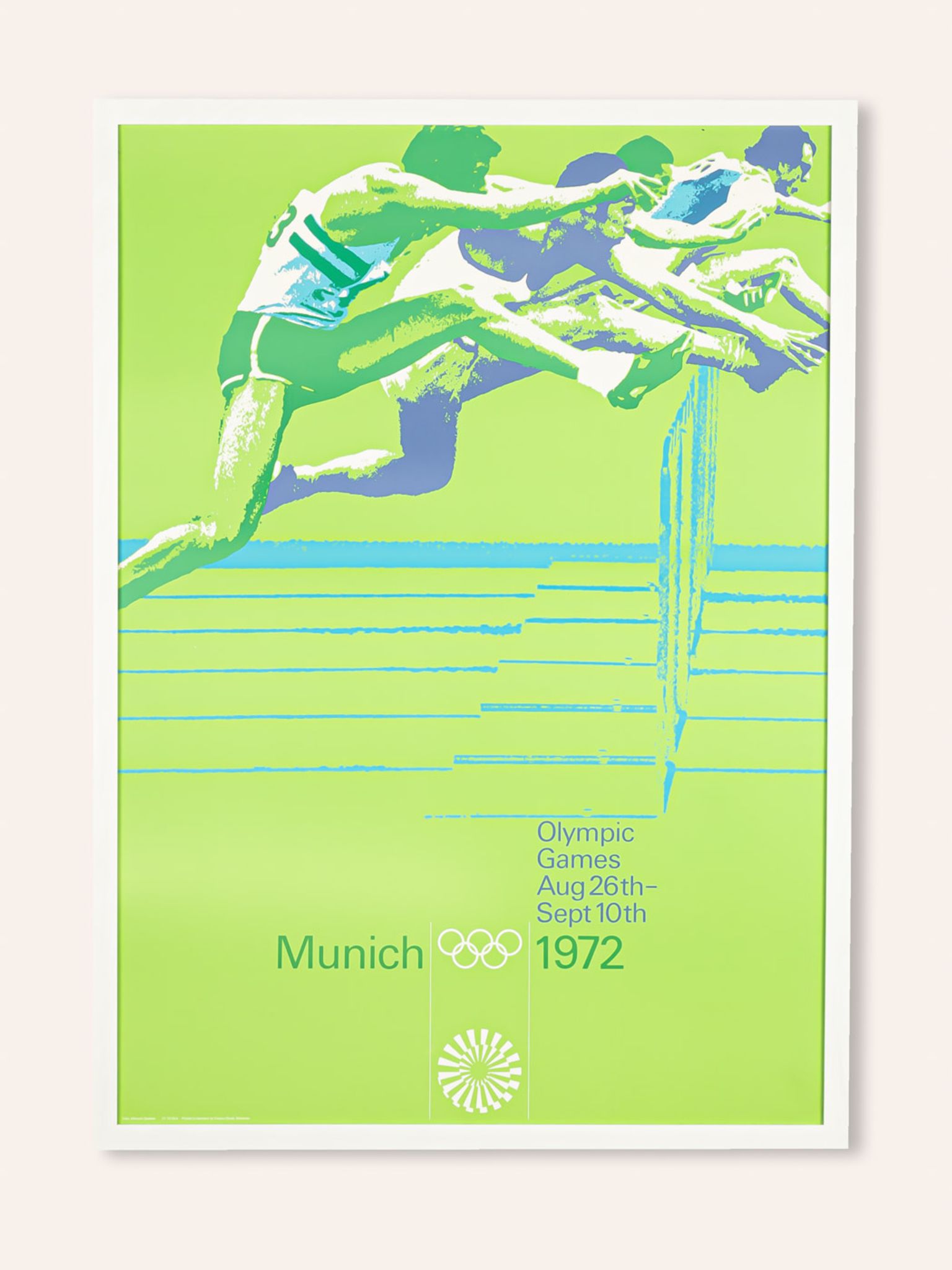 Affiche des années 1970 « hürdenlauf », otl aicher