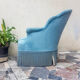 Fauteuil crapaud vintage velours bleu années 70