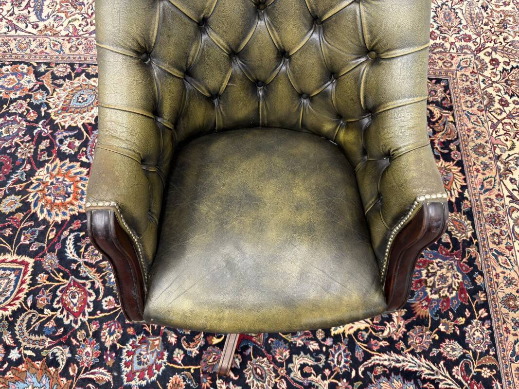 Green English Chesterfield Desk Chair Director Chair