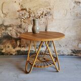 Vintage rattan coffee table