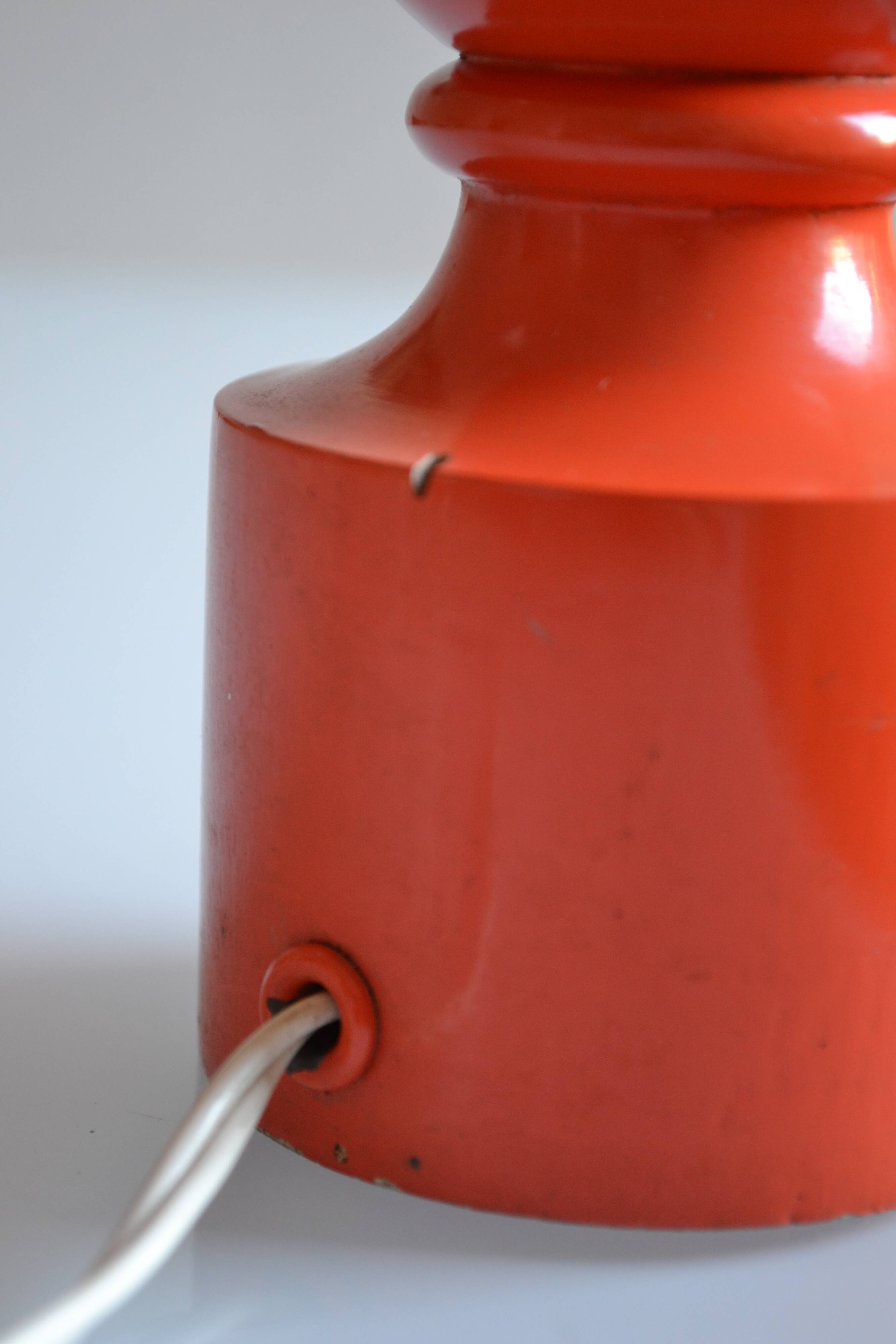 Orange lamp foot 70's philippe capelle