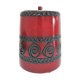 Enamelled ceramic pot with wood lid German design 70s
