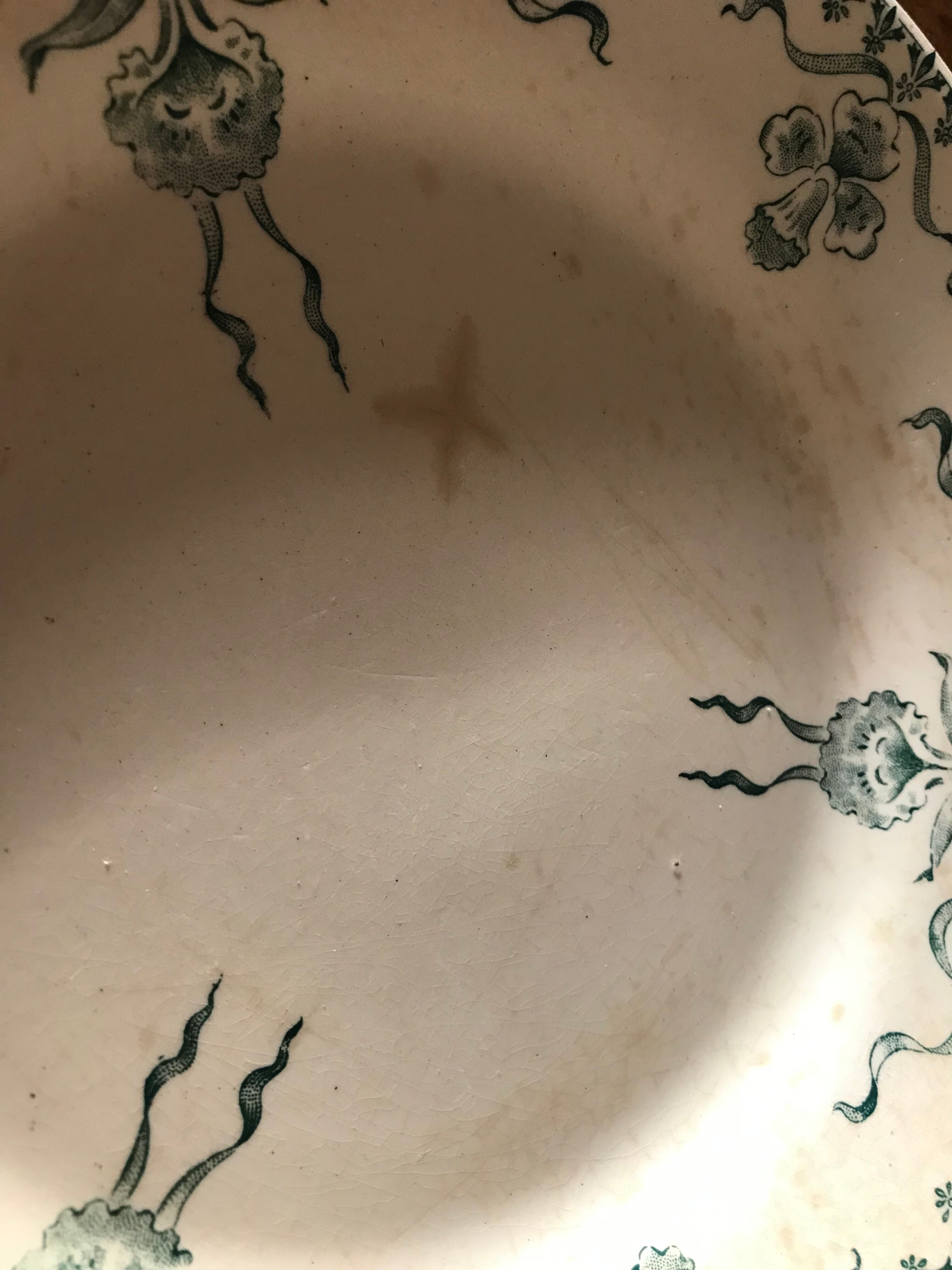 Antique opaque porcelain plates from gien "venice"