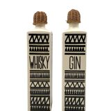 Ensemble vintage de 2 bouteilles en céramique, Staffel Limburg Allemagne, 1960