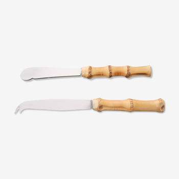 Bamboo sleeve cheese knife set 1950
