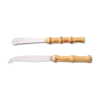 Bamboo sleeve cheese knife set 1950