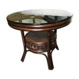 Coffee table in bamboo and rattan