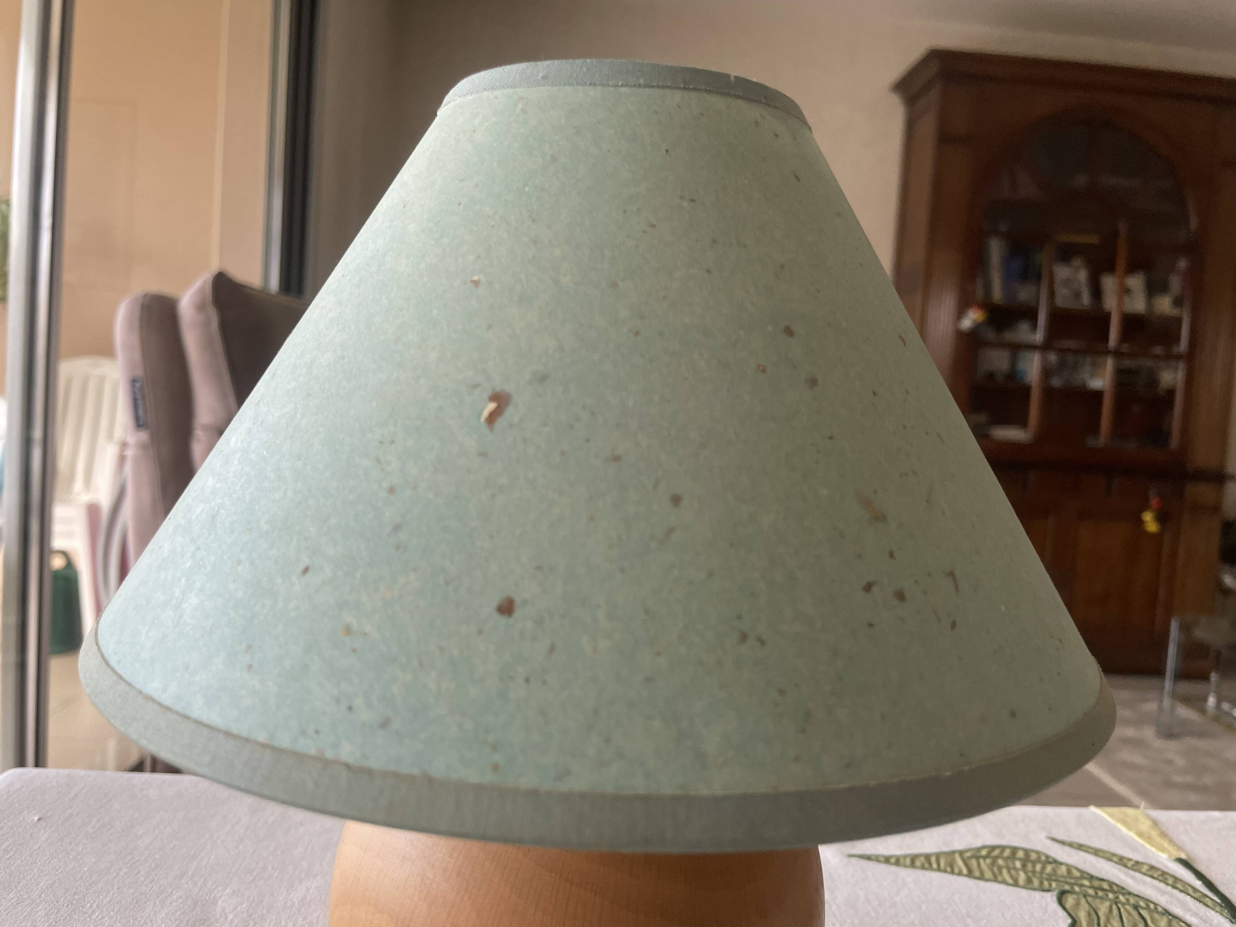 Lampe boule en bois années 70
