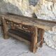 Solid oak workbench with stalls and drawers - 20th century