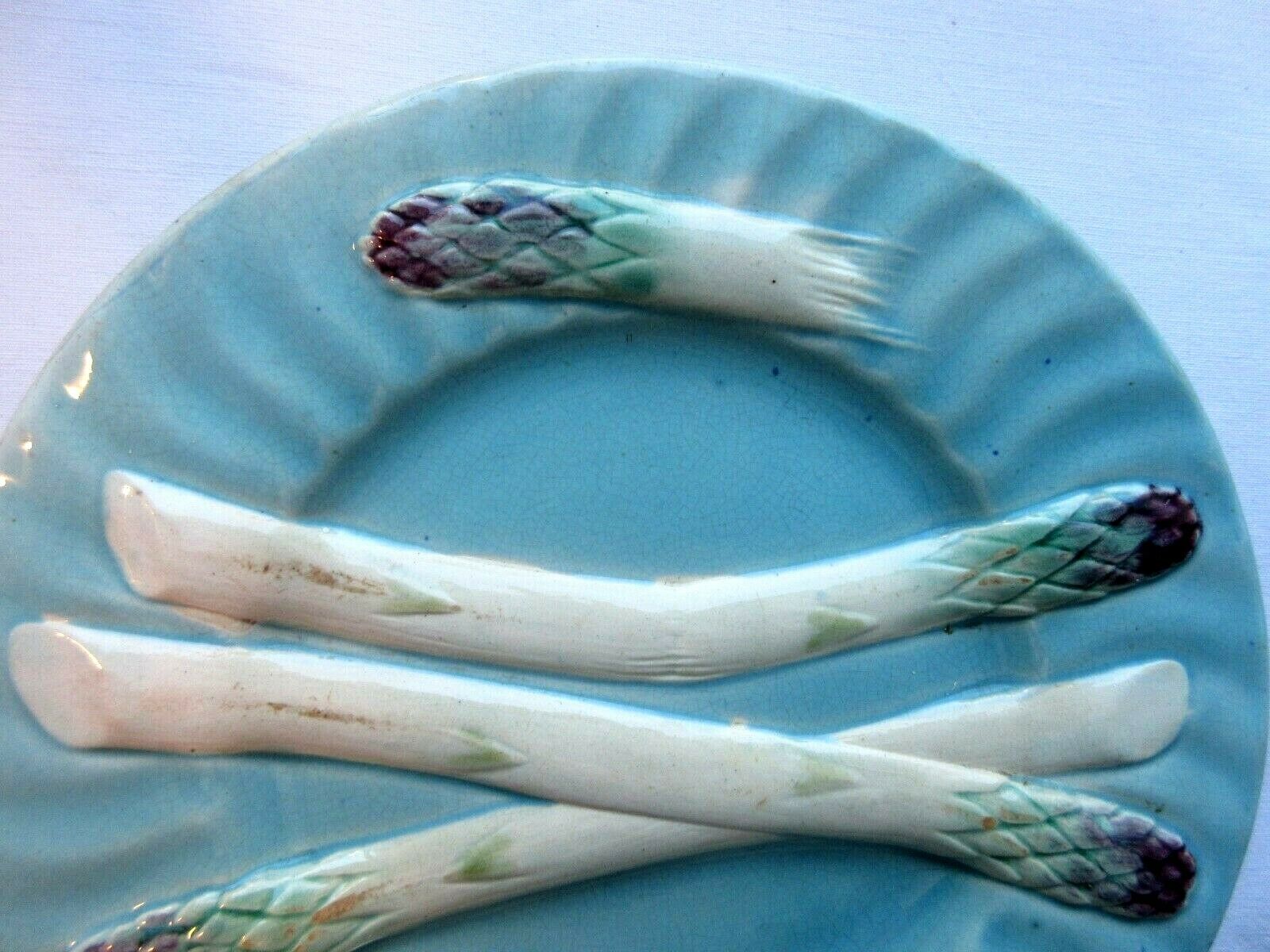 Art deco blue asparagus dabbling Lunéville