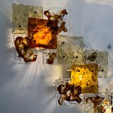 Modernist Venini Patchwork Hand Blown Panel by Toni Zuccheri from 70s