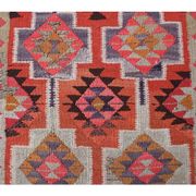 1970s Vintage Turkish Hand-Knotted Wool Cotton Red Runner Rug 94x347