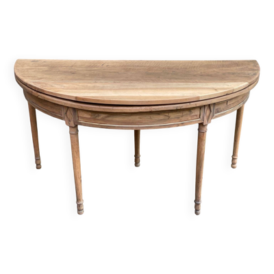 Table à manger console Louis XVI extensible en noyer rénovée du XVIIIème