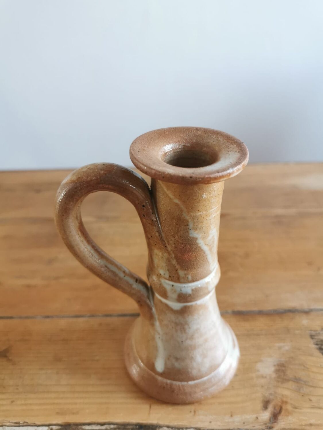 Vintage stoneware candle holder