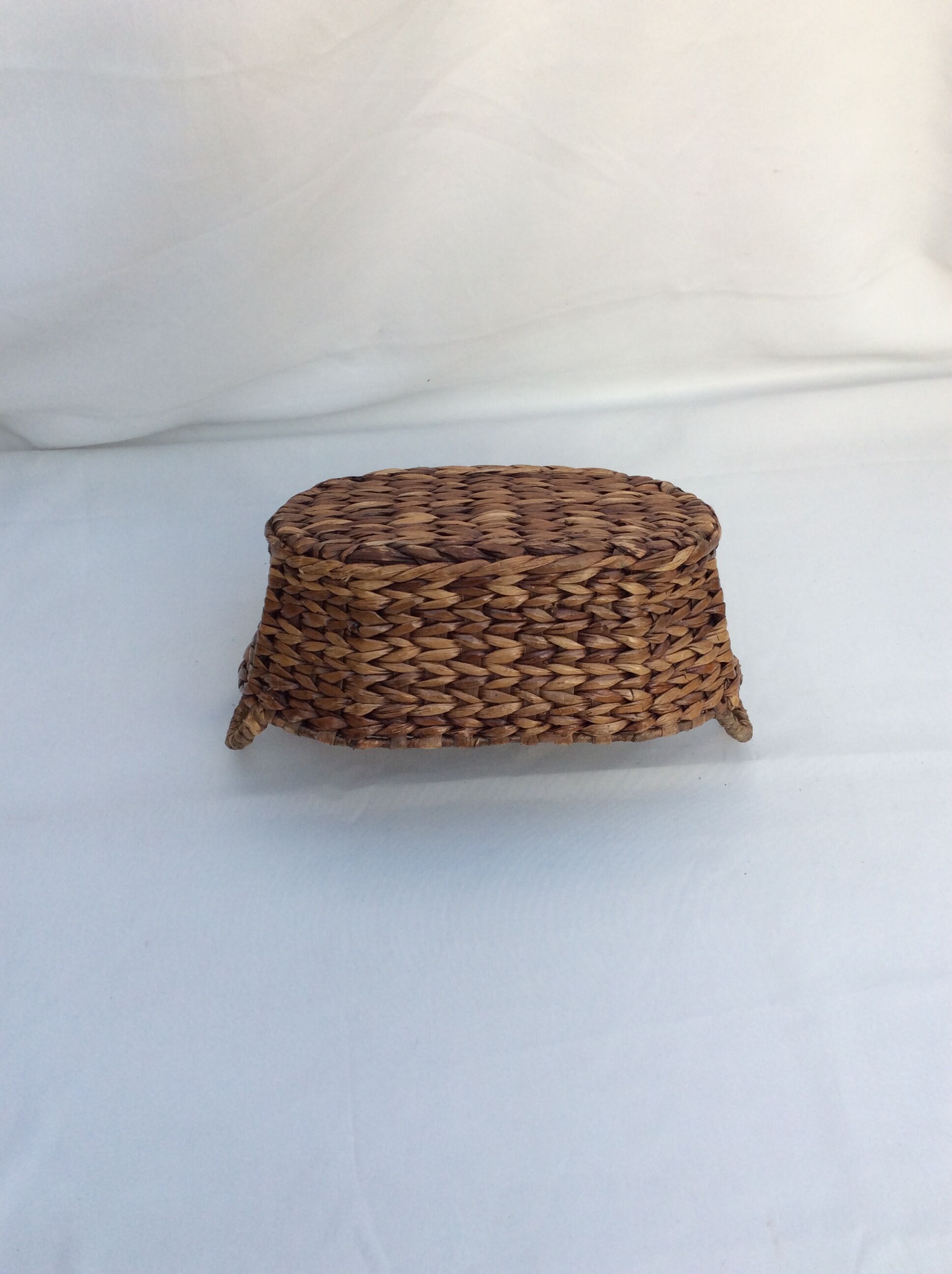 Two-handled wicker basket