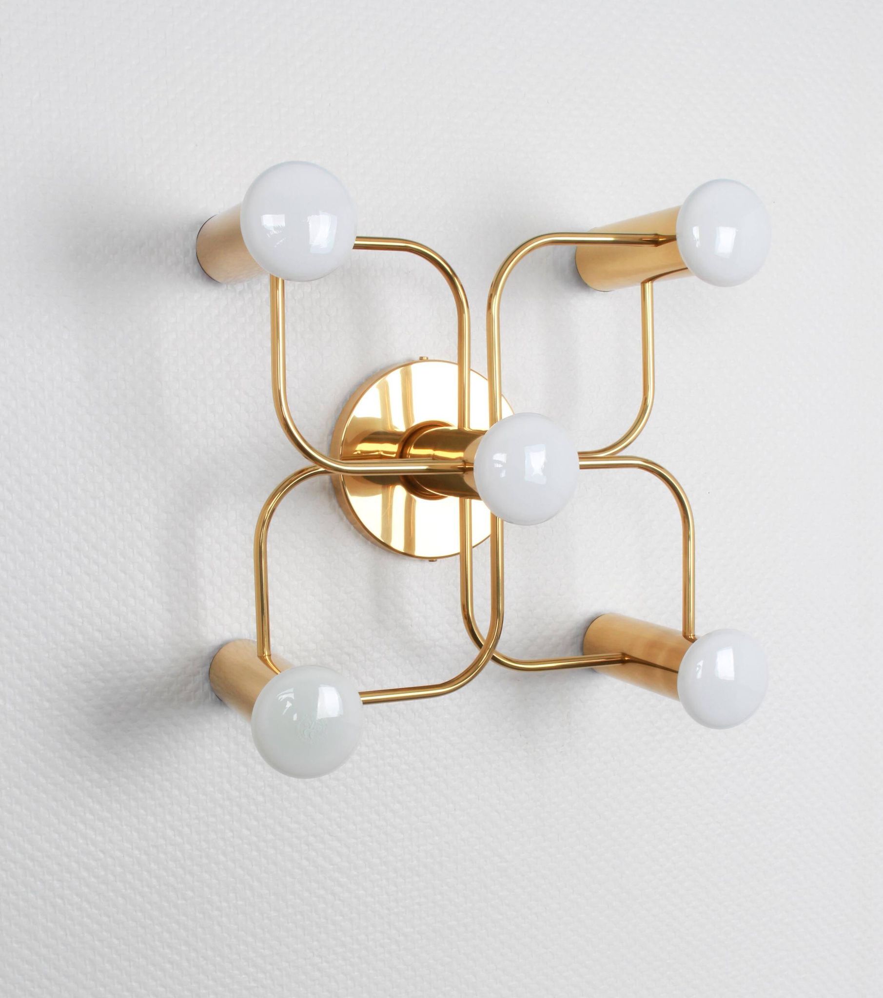 Leola Sciolari Ceiling Light in Dark Brass, Germany, 1980s