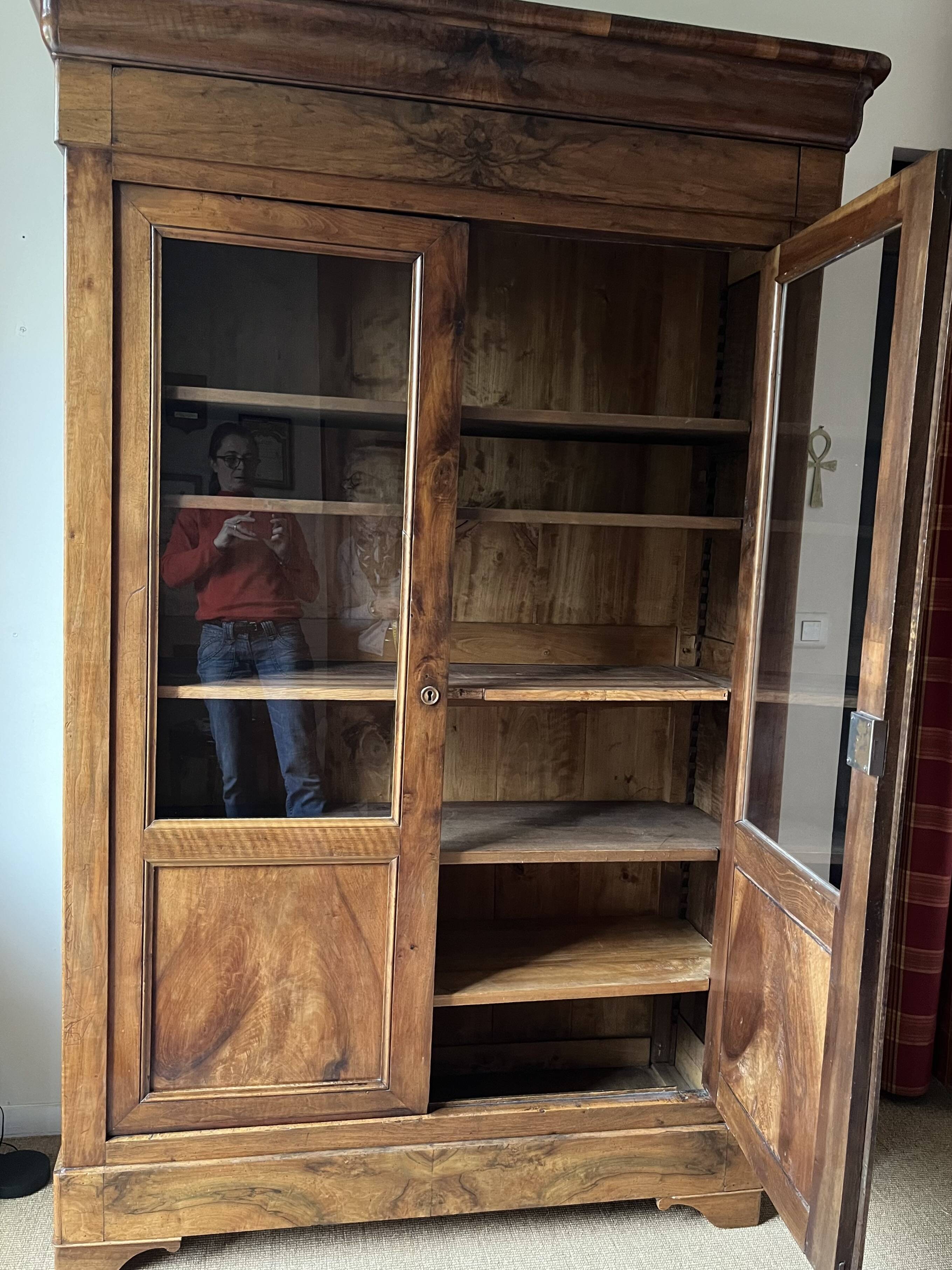 Antique Louis Philippe glass cabinet