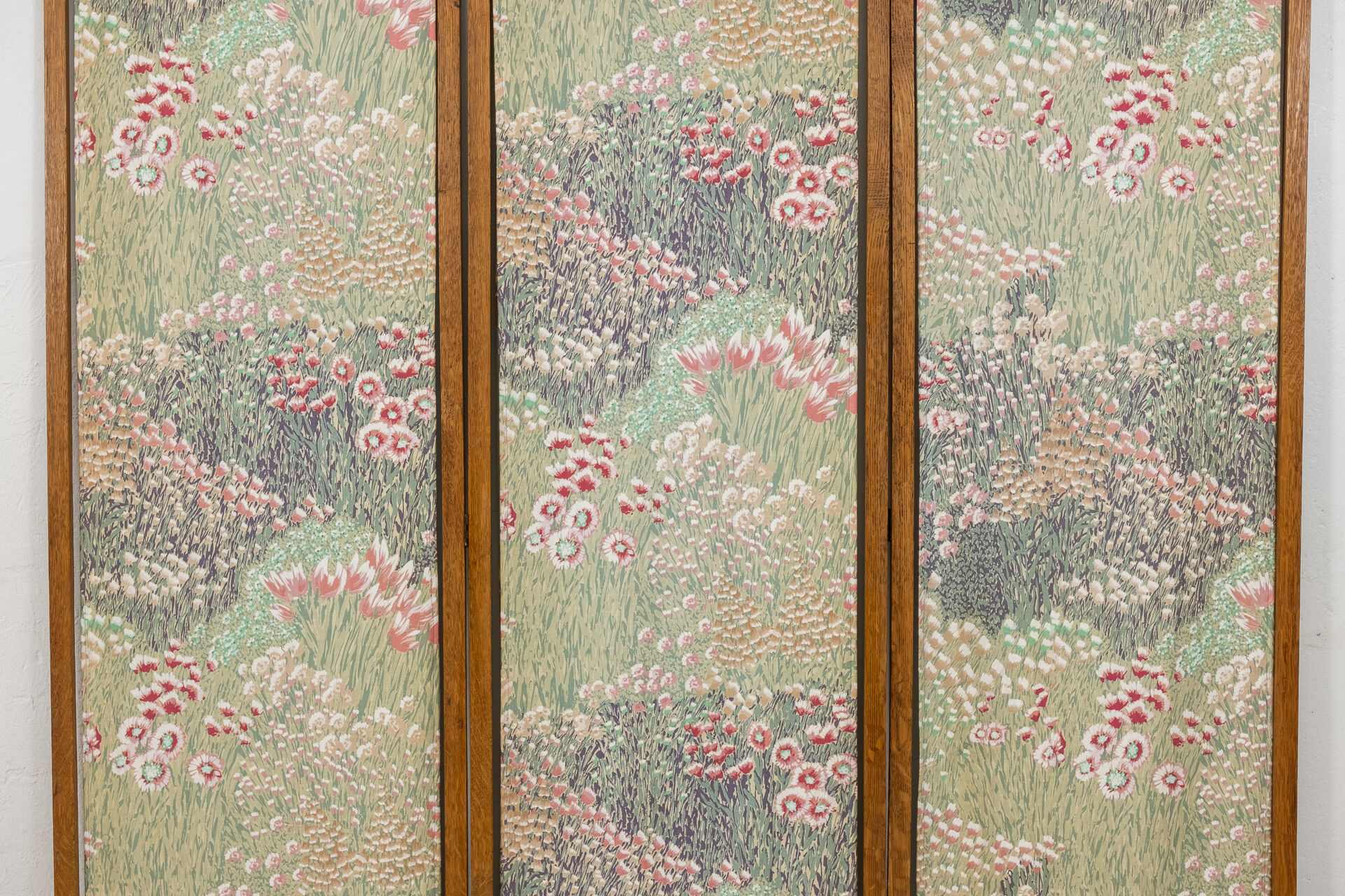 Art deco oak folding screen dutch