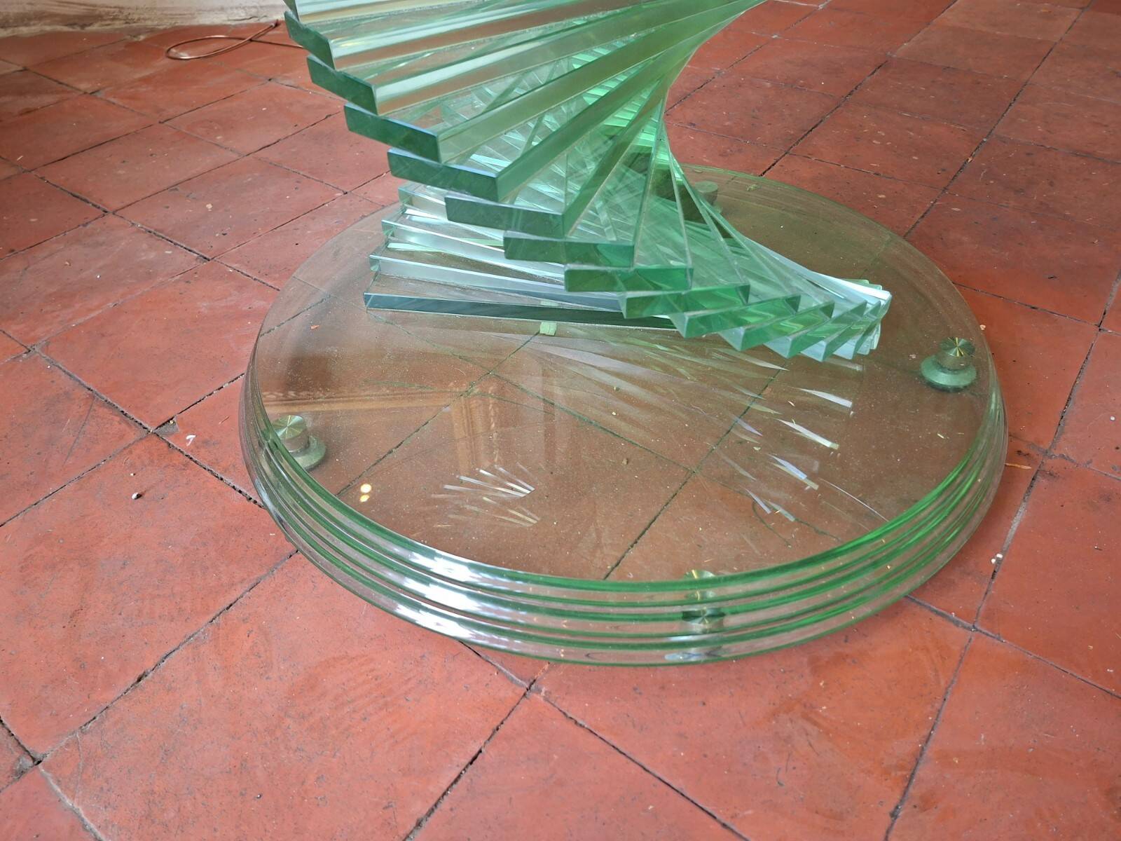 Table en verre « Helix Spiral Swivel »  d'aprés Danny Lane