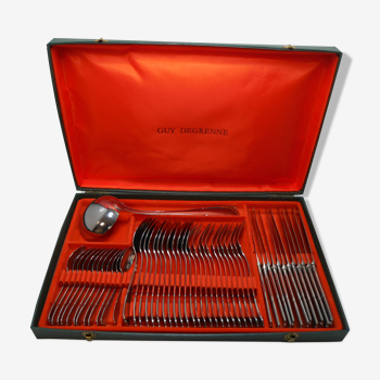 Guy Degrenne stainless steel cover service 49 pieces in briefcase