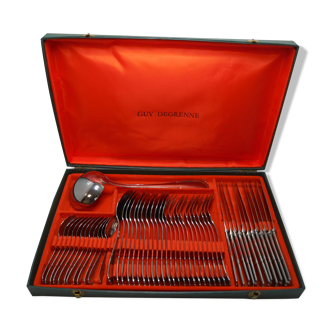 Guy Degrenne stainless steel cover service 49 pieces in briefcase