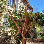 Vintage coat rack in bamboo and rattan