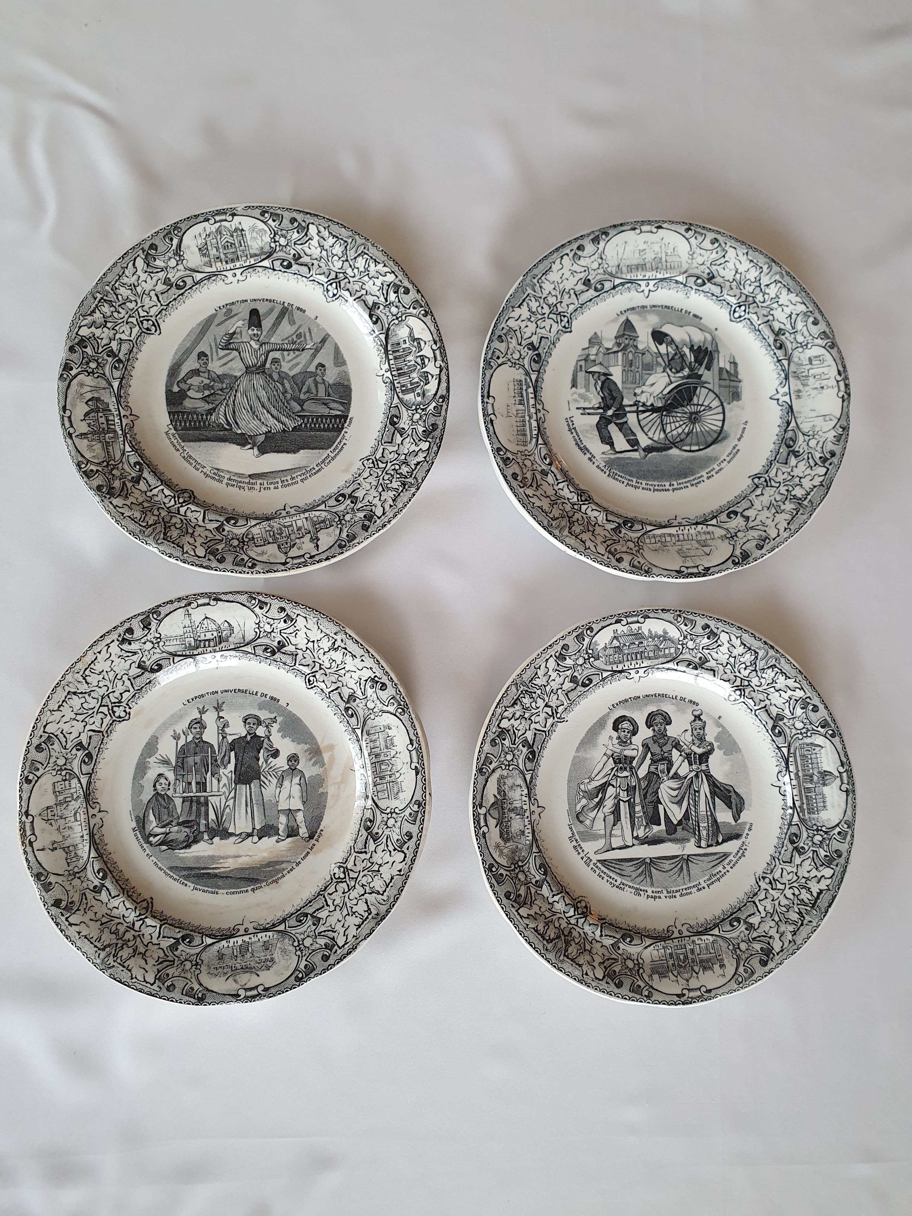 Series of 12 plates "The World's Fair of 1889"