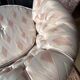 Small vintage 2-seater sofa from the 70s in Hollywood Regency style, satin pink.