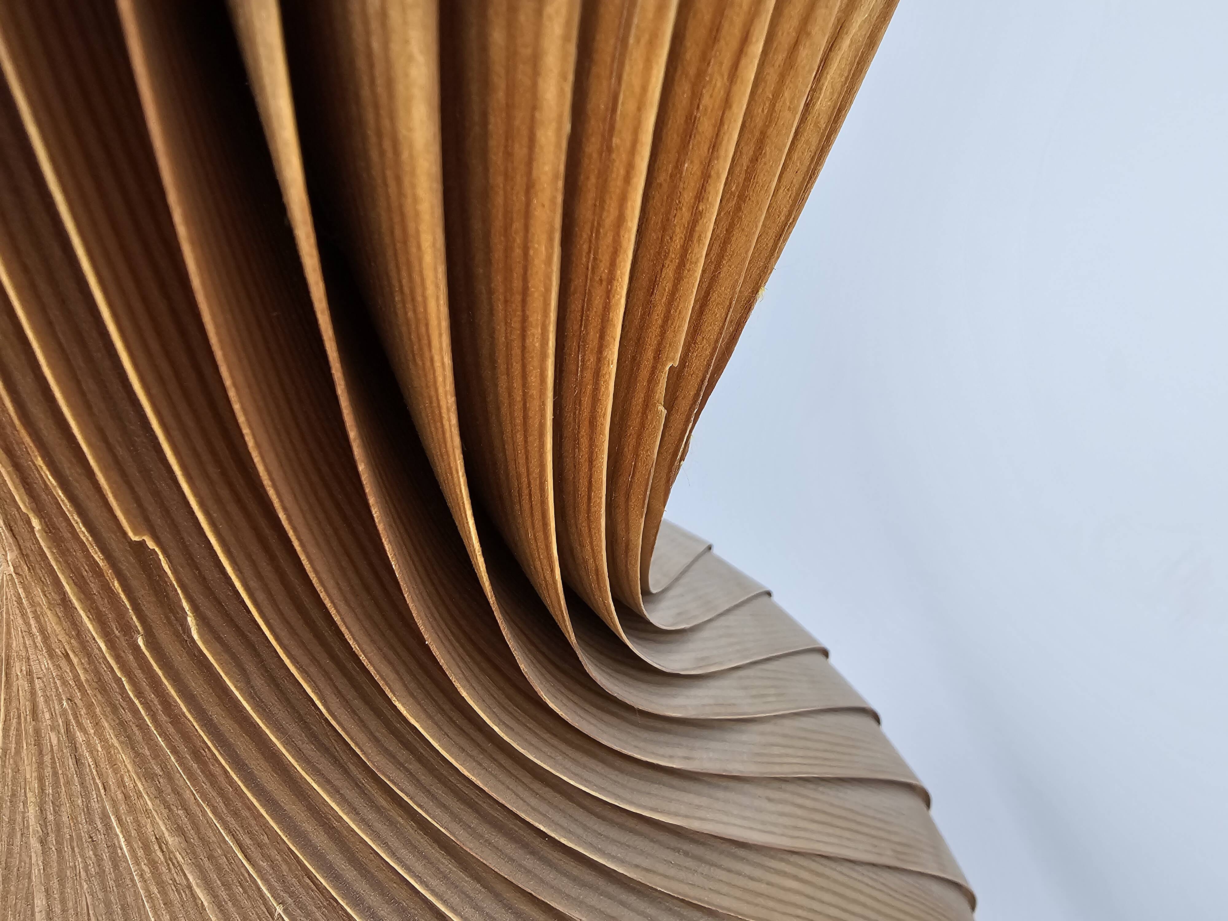 Large vintage hanging lamp veneer wood Hans Agne Jacobsson