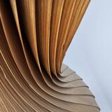 Large vintage hanging lamp veneer wood Hans Agne Jacobsson