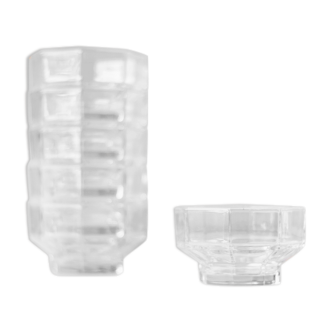 6 octagonal glass ramekins