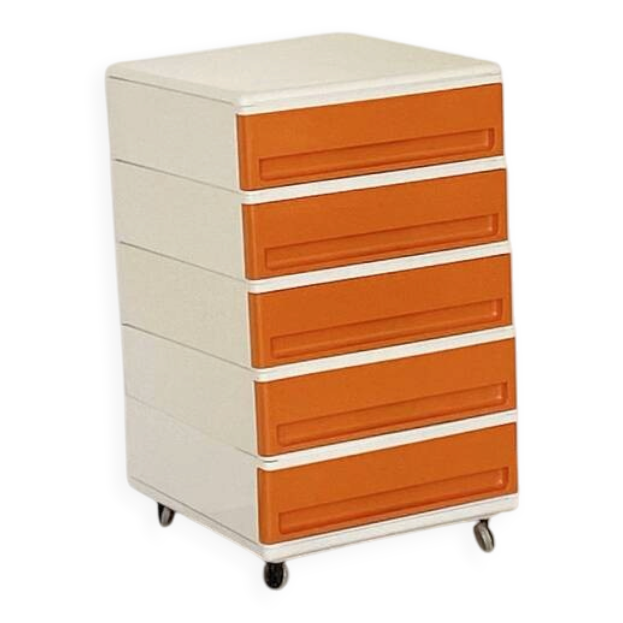 Desserte Flair plastique orange et blanc