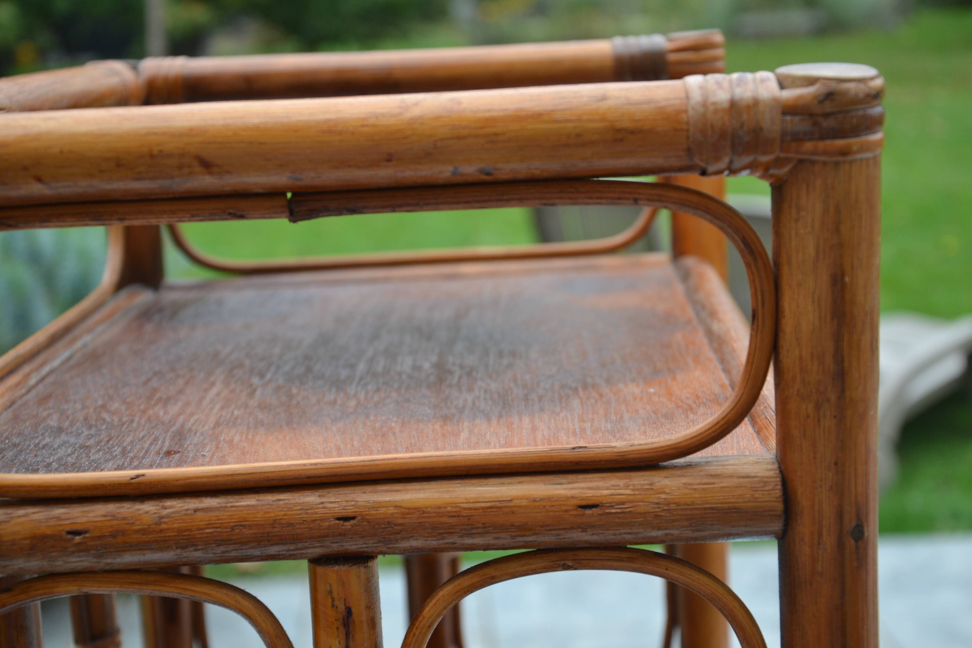 Small rattan bedside table/cabinet
