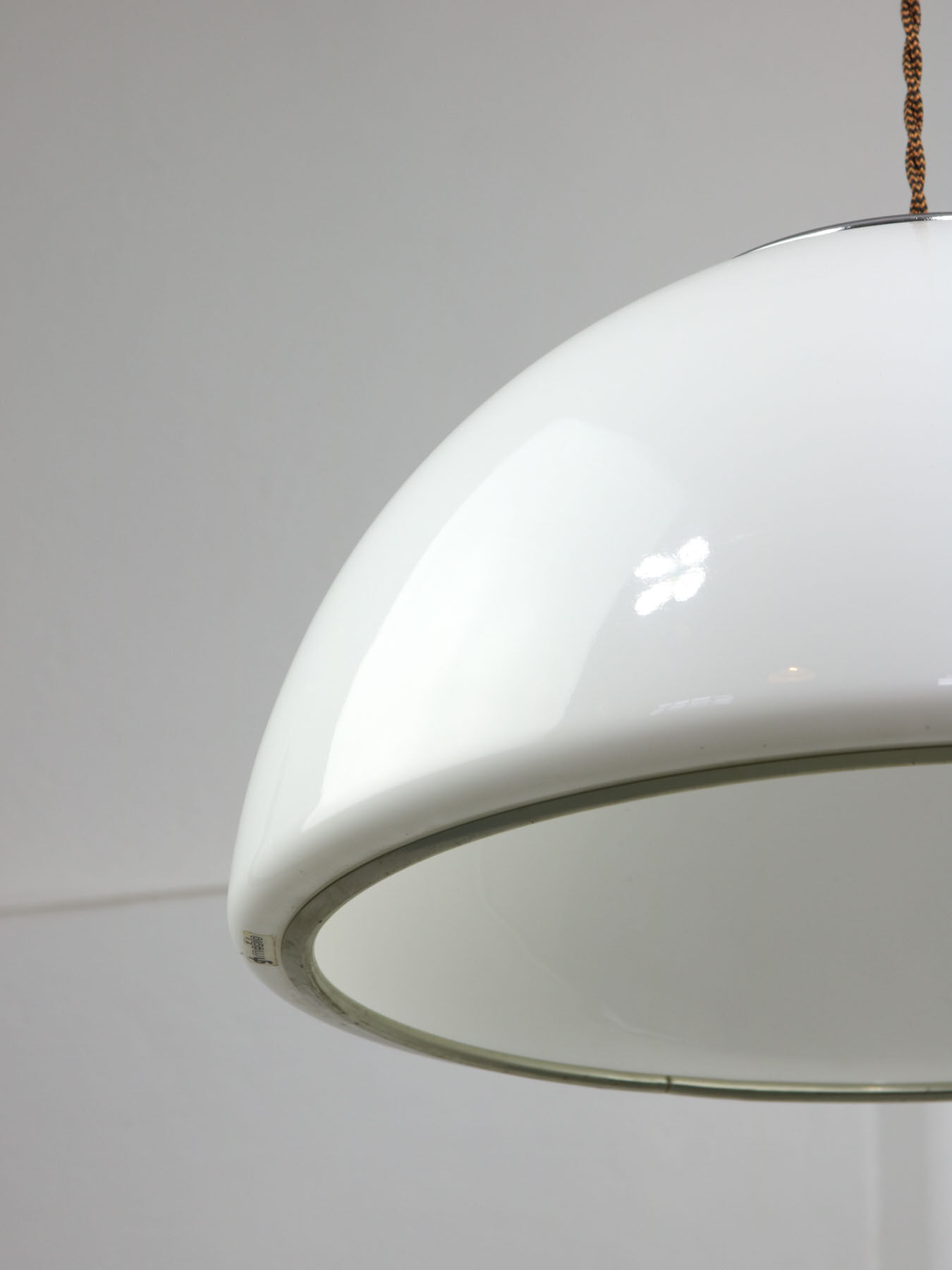 Mid-century Modern White Pendant Lamp from Guzzini, 1960s