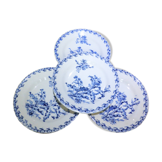 4 assiettes plates Gien service Chardons