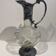 Glass and silver metal decanter around 1900